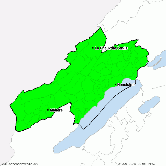 Neuchâtel - Warnings for heavy rain