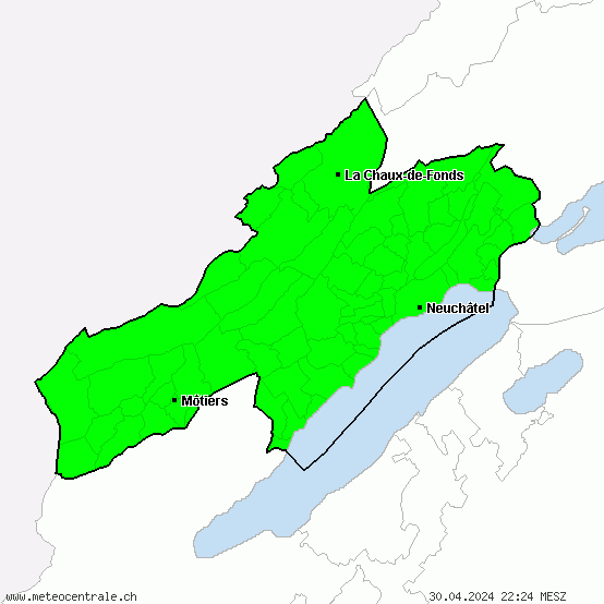 Neuchâtel - Warnings for thunderstorms